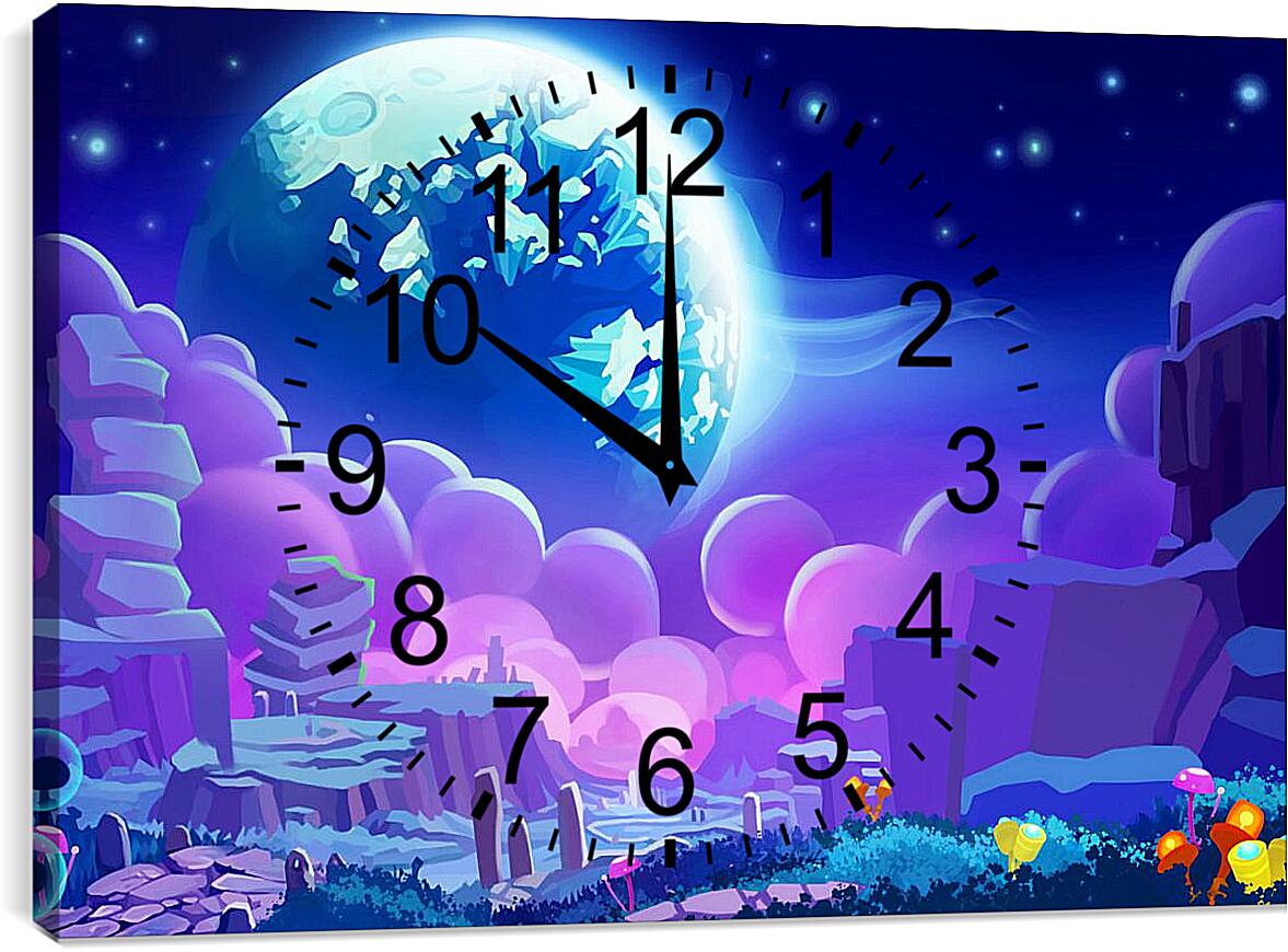 Часы картина - Сказочный космос