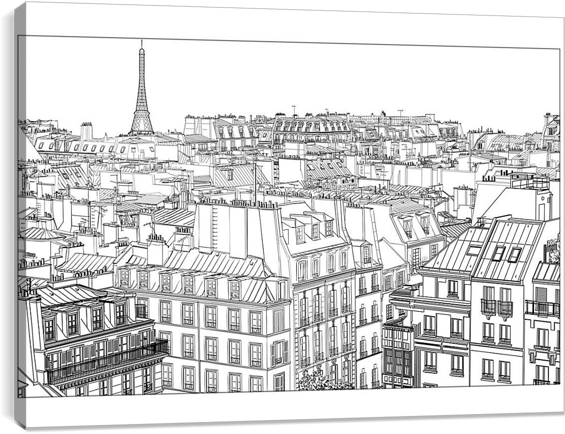 Постер и плакат - Париж рисунок карандашом
