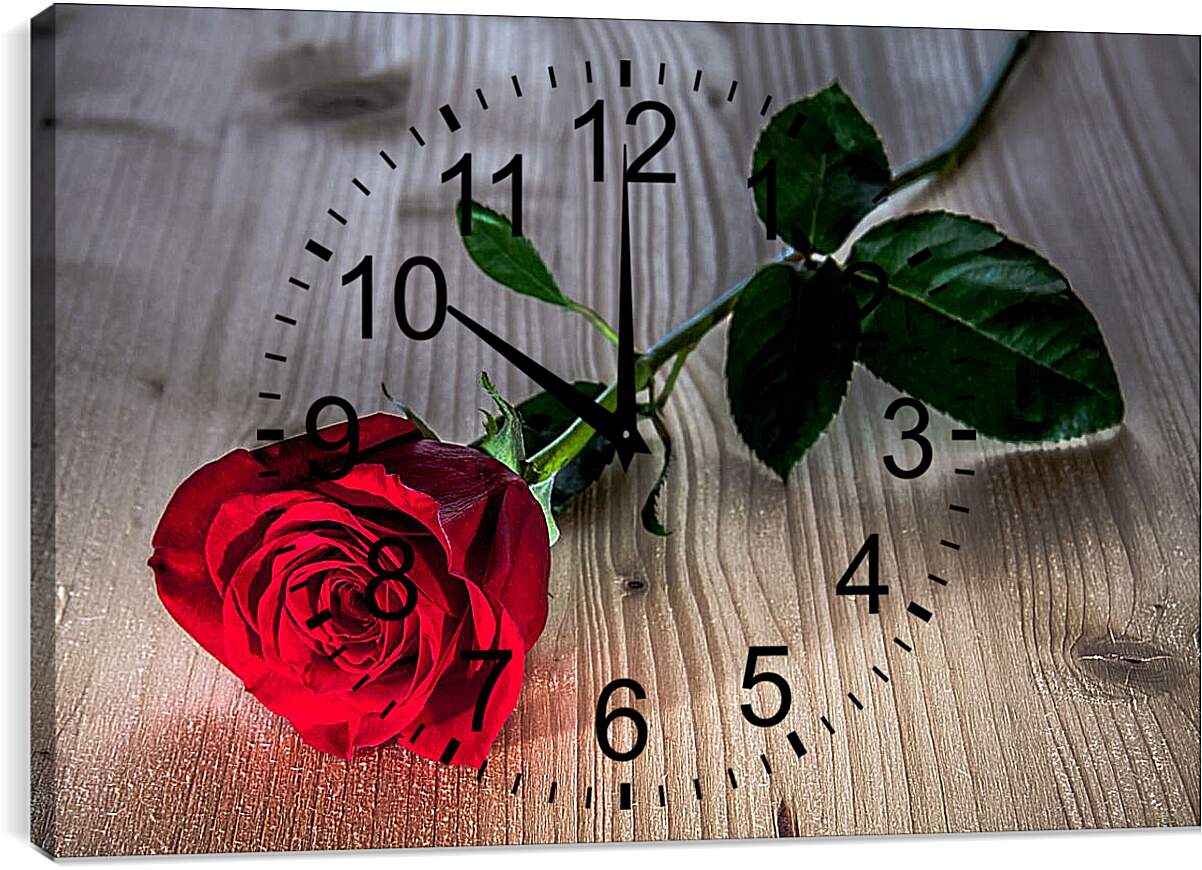 Часы картина - Одна роза