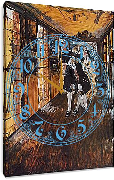 Часы картина - Пётр1 в Монплезире. Валентин Александрович Серов