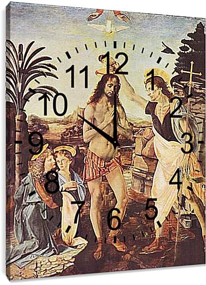 Часы картина - Крещение Господне. Леонардо да Винчи