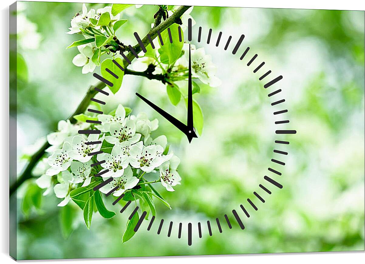 Часы картина - Ветка вишни