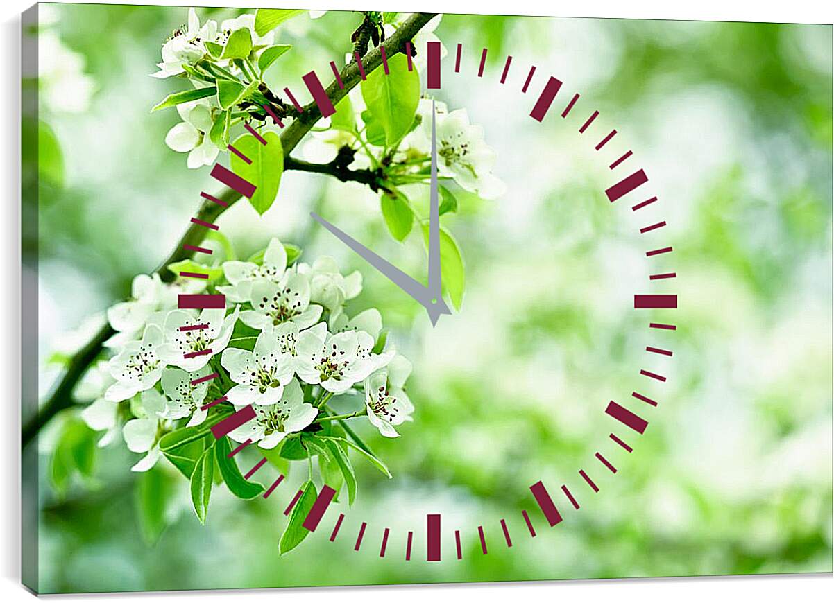 Часы картина - Ветка вишни