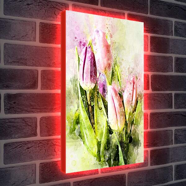 Лайтбокс световая панель - Тюльпаны арт