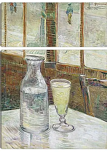 Модульная картина - Cafe Table with Absinth. Клод Моне