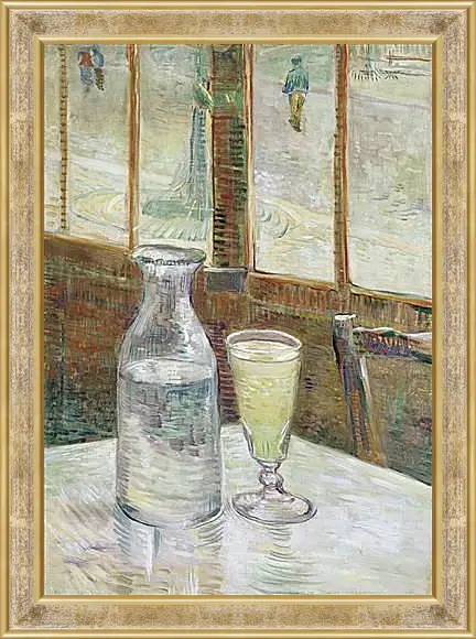 Картина в раме - Cafe Table with Absinth. Клод Моне