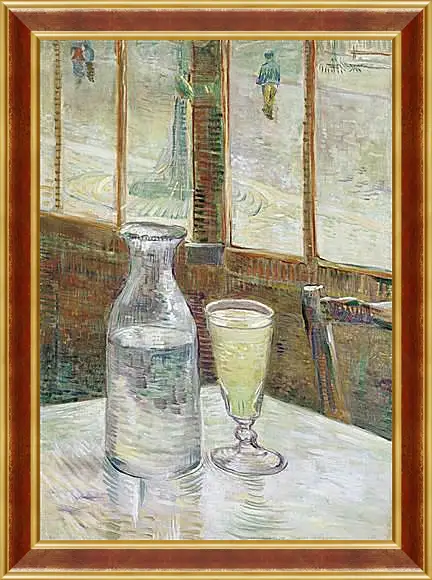 Картина в раме - Cafe Table with Absinth. Клод Моне