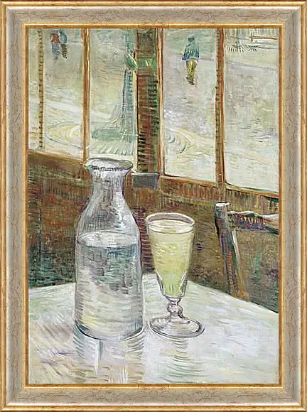 Картина в раме - Cafe Table with Absinth. Клод Моне