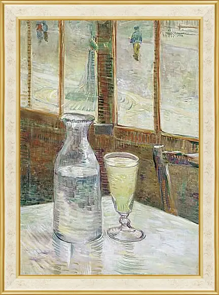 Картина в раме - Cafe Table with Absinth. Клод Моне