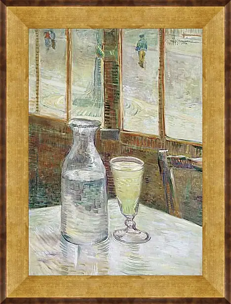 Картина в раме - Cafe Table with Absinth. Клод Моне