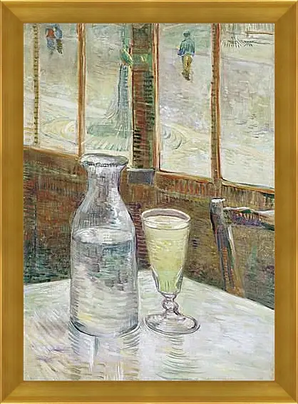 Картина в раме - Cafe Table with Absinth. Клод Моне