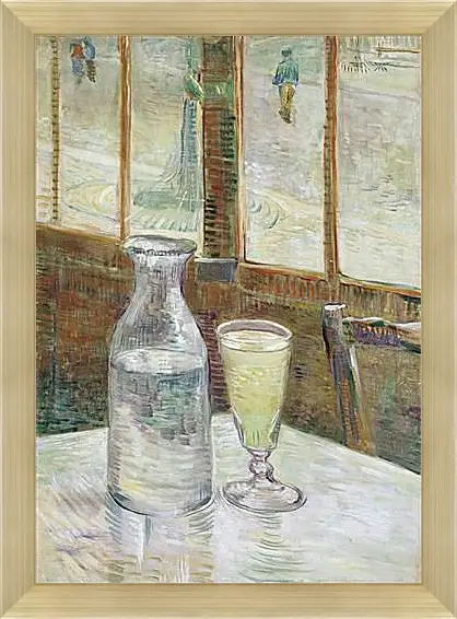 Картина в раме - Cafe Table with Absinth. Клод Моне