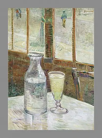 Картина в раме - Cafe Table with Absinth. Клод Моне