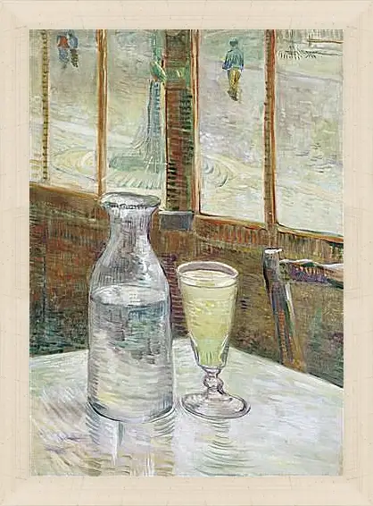 Картина в раме - Cafe Table with Absinth. Клод Моне