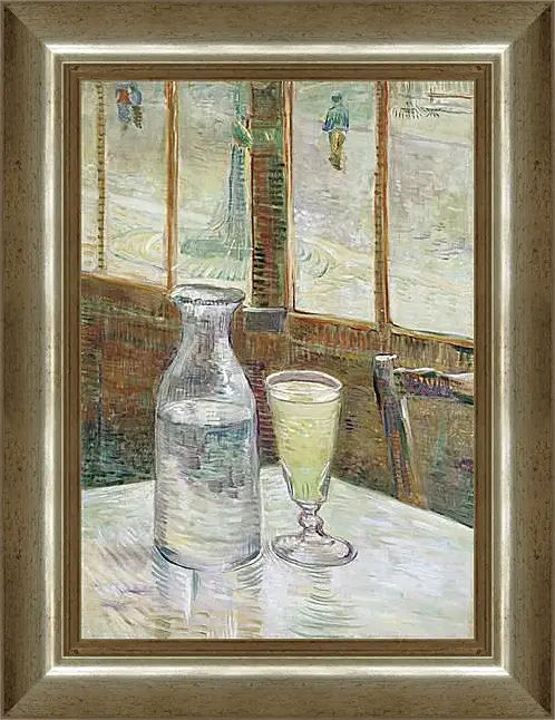 Картина в раме - Cafe Table with Absinth. Клод Моне