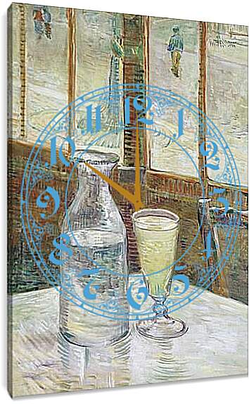 Часы картина - Cafe Table with Absinth. Клод Моне