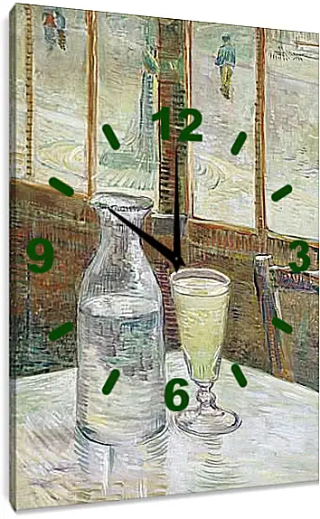 Часы картина - Cafe Table with Absinth. Клод Моне