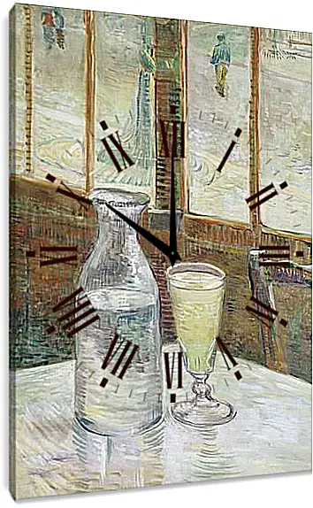 Часы картина - Cafe Table with Absinth. Клод Моне