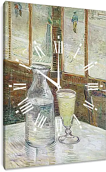 Часы картина - Cafe Table with Absinth. Клод Моне