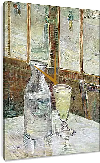 Часы картина - Cafe Table with Absinth. Клод Моне