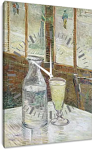 Часы картина - Cafe Table with Absinth. Клод Моне