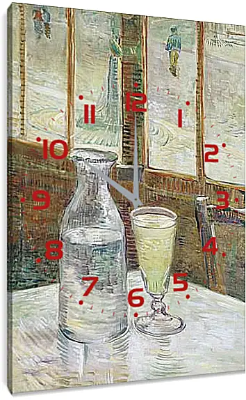 Часы картина - Cafe Table with Absinth. Клод Моне