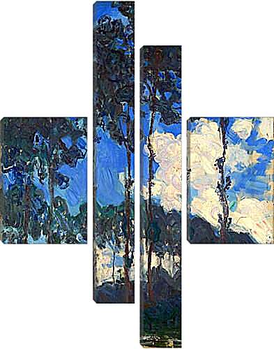 Модульная картина - Poplars on the Epte 2. Клод Моне