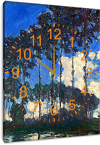 Часы картина - Poplars on the Epte 2. Клод Моне