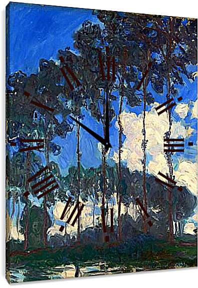Часы картина - Poplars on the Epte 2. Клод Моне