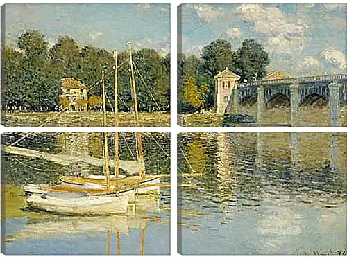 Модульная картина - The Bridge at Argenteuil. Клод Моне