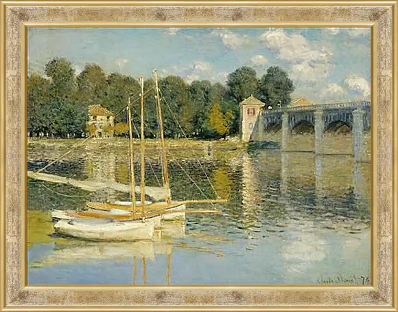 Картина в раме - The Bridge at Argenteuil. Клод Моне