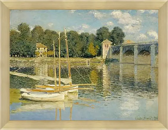 Картина в раме - The Bridge at Argenteuil. Клод Моне