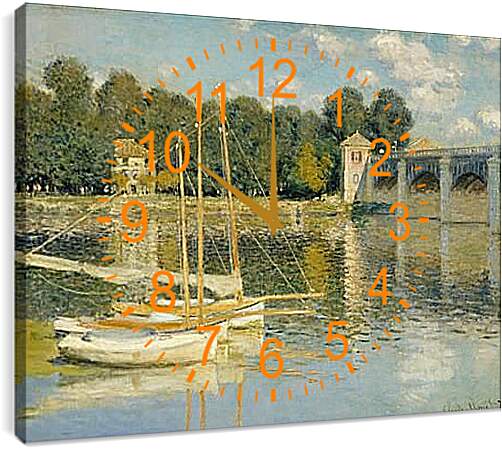 Часы картина - The Bridge at Argenteuil. Клод Моне