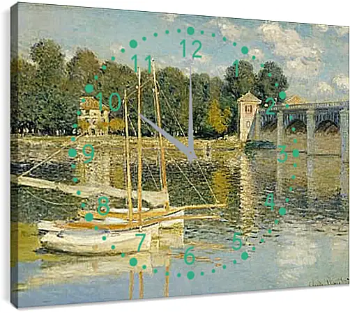 Часы картина - The Bridge at Argenteuil. Клод Моне