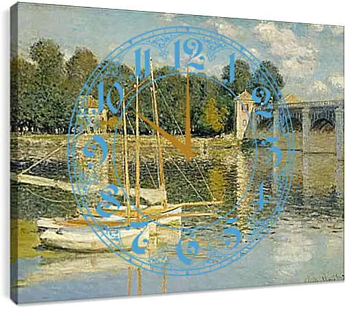 Часы картина - The Bridge at Argenteuil. Клод Моне