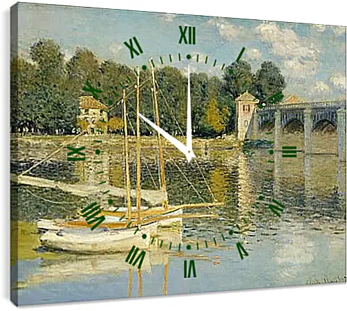 Часы картина - The Bridge at Argenteuil. Клод Моне