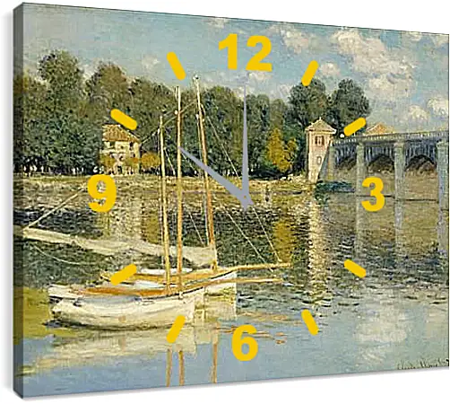 Часы картина - The Bridge at Argenteuil. Клод Моне