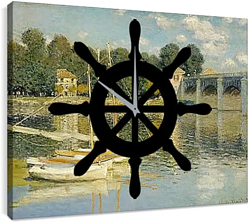 Часы картина - The Bridge at Argenteuil. Клод Моне