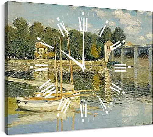 Часы картина - The Bridge at Argenteuil. Клод Моне