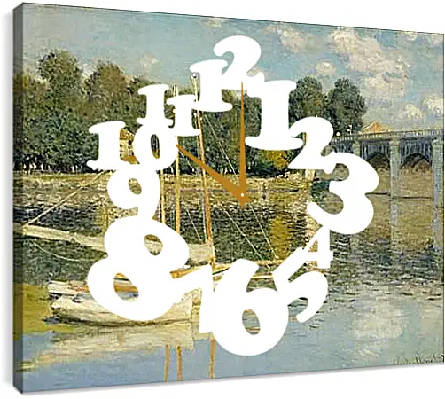 Часы картина - The Bridge at Argenteuil. Клод Моне
