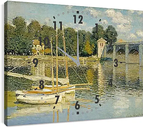 Часы картина - The Bridge at Argenteuil. Клод Моне