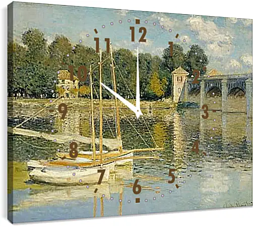 Часы картина - The Bridge at Argenteuil. Клод Моне