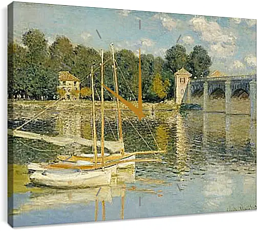 Часы картина - The Bridge at Argenteuil. Клод Моне