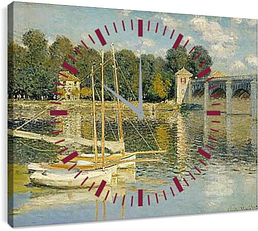 Часы картина - The Bridge at Argenteuil. Клод Моне