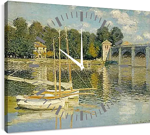 Часы картина - The Bridge at Argenteuil. Клод Моне