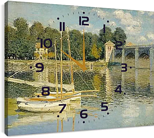 Часы картина - The Bridge at Argenteuil. Клод Моне