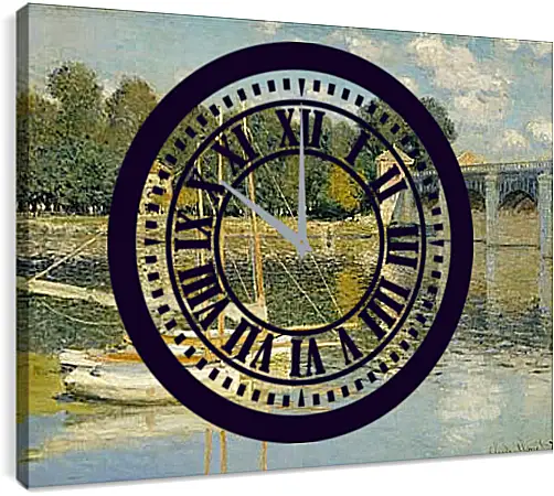 Часы картина - The Bridge at Argenteuil. Клод Моне