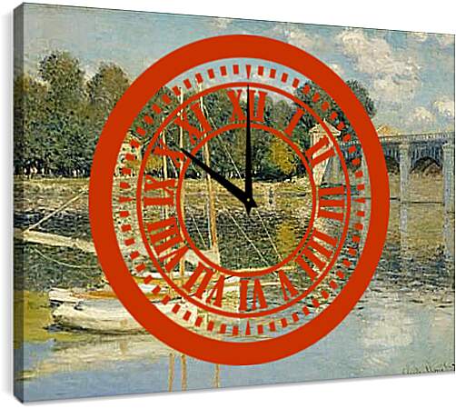 Часы картина - The Bridge at Argenteuil. Клод Моне