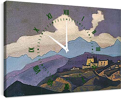 Часы картина - Монастырь Цанг. Рерих Николай
