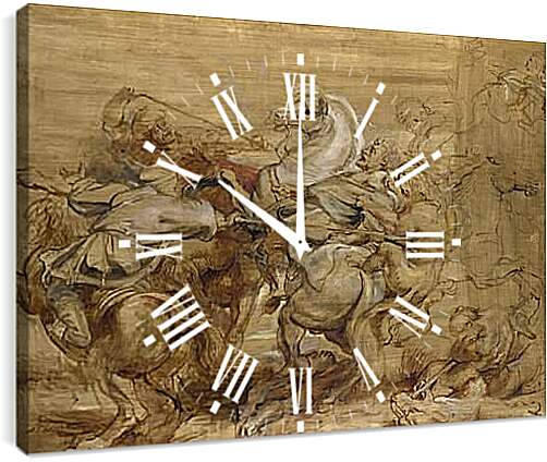 Часы картина - A Lion Hunt. Питер Пауль Рубенс